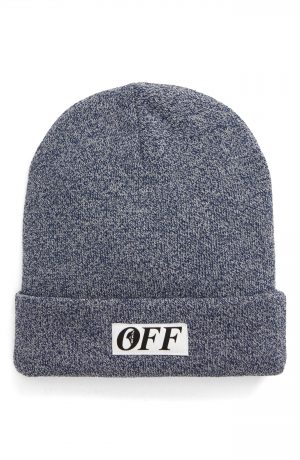 Men's Off-White Equipment Wool Beanie - Blue Men's Off-White Equipment Wool Beanie - Blue