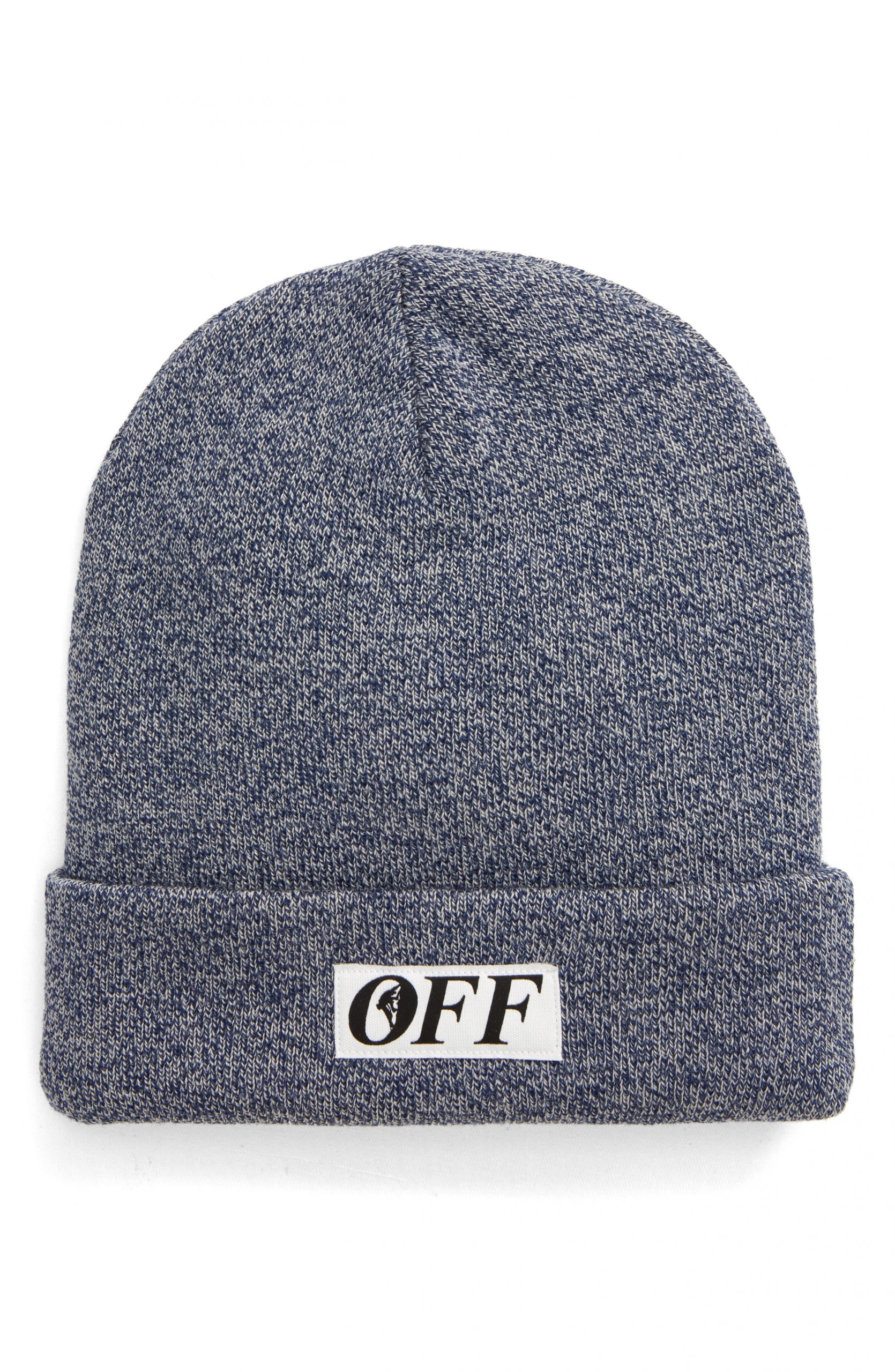 off white beanie blue