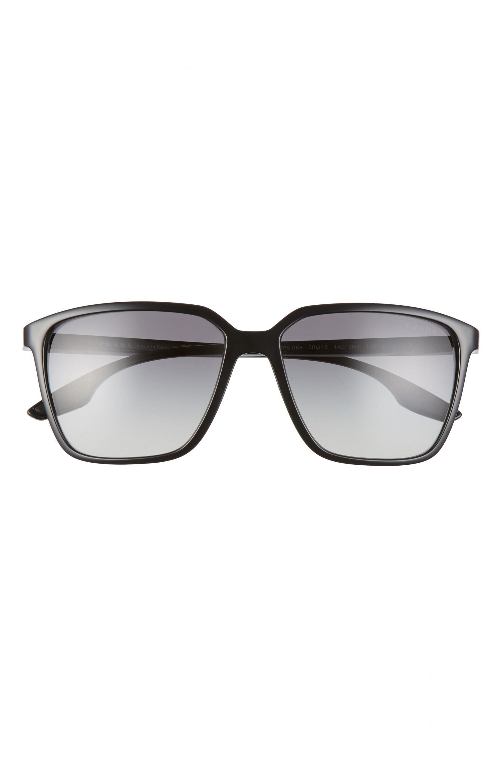 Men’s Prada 58mm Square Sunglasses - Black/ Grey Gradient | The Fashionisto