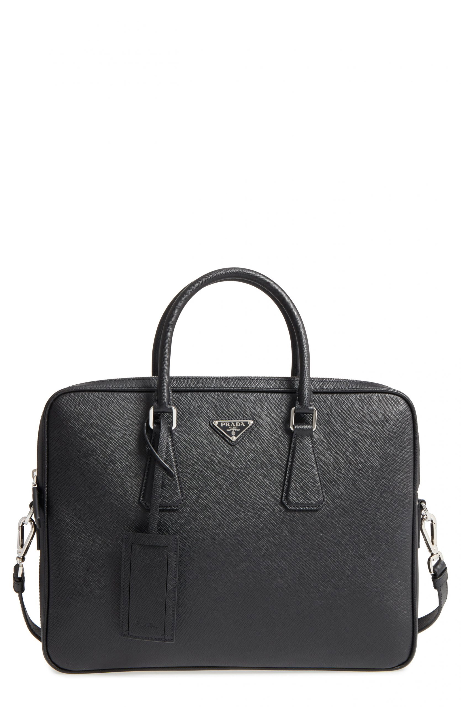 saffiano leather briefcase