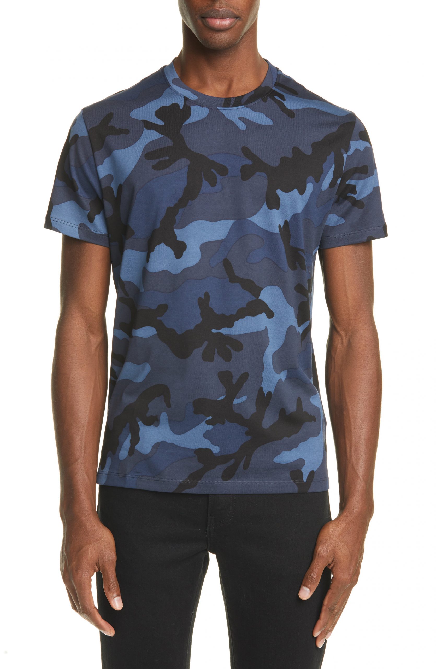 valentino blue camo t shirt