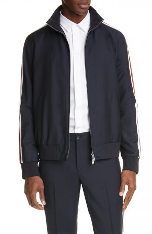 Men's Valentino Stripe Track Jacket, Size 46 EU - Blue Men's Valentino Stripe Track Jacket, Size 46 EU - Blue