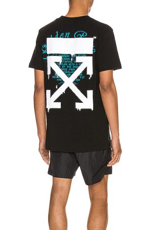 OFF-WHITE Dripping Arrows Slim Tee in Black OFF-WHITE Dripping Arrows Slim Tee in Black