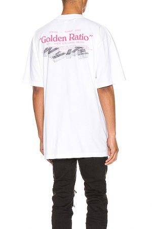 OFF-WHITE Golden Ratio Over Tee in White OFF-WHITE Golden Ratio Over Tee in White