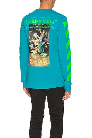 OFF-WHITE Pascal Painting Long Sleeve Tee in Blue OFF-WHITE Pascal Painting Long Sleeve Tee in Blue