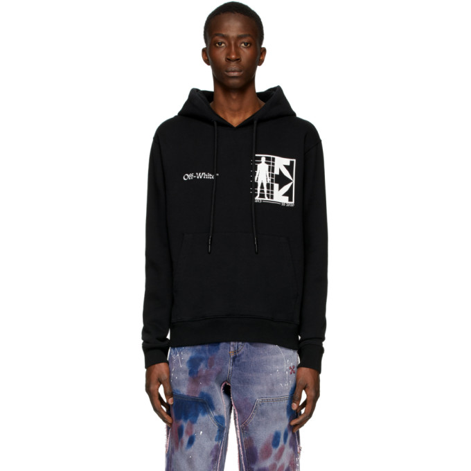 off white half black half white hoodie