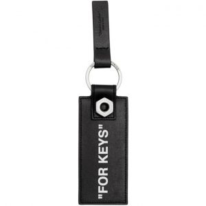 Off-White Black Quote Keychain Off-White Black Quote Keychain