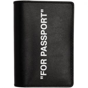 Off-White Black Quote Passport Holder Off-White Black Quote Passport Holder