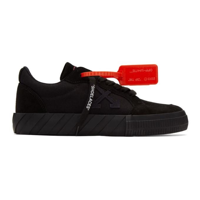 white & black leather vulcanized low sneakers