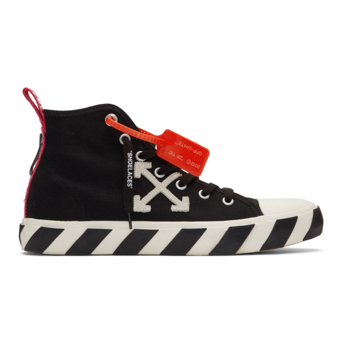 Off-White Black and White Arrows Mid-Top Sneakers | The Fashionisto