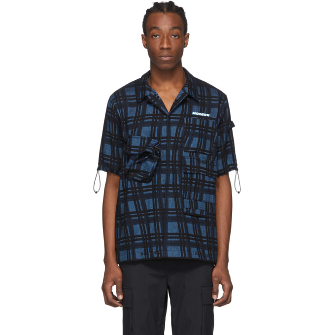 off white blue check shirt