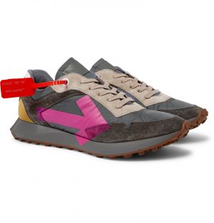 Off-White - Everyday Logo-Print Suede and Shell Sneakers - Men - Gray Off-White - Everyday Logo-Print Suede and Shell Sneakers - Men - Gray