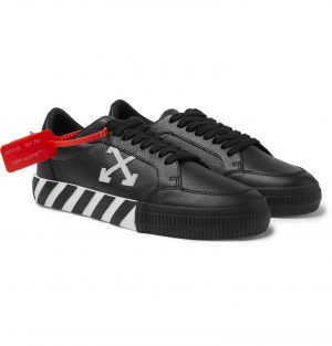 Off-White - Logo-Appliquéd Full-Grain Leather Sneakers - Men - Black Off-White - Logo-Appliquéd Full-Grain Leather Sneakers - Men - Black