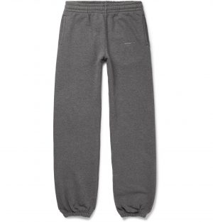 Off-White - Logo-Print Loopback Cotton-Jersey Sweatpants - Men - Gray Off-White - Logo-Print Loopback Cotton-Jersey Sweatpants - Men - Gray