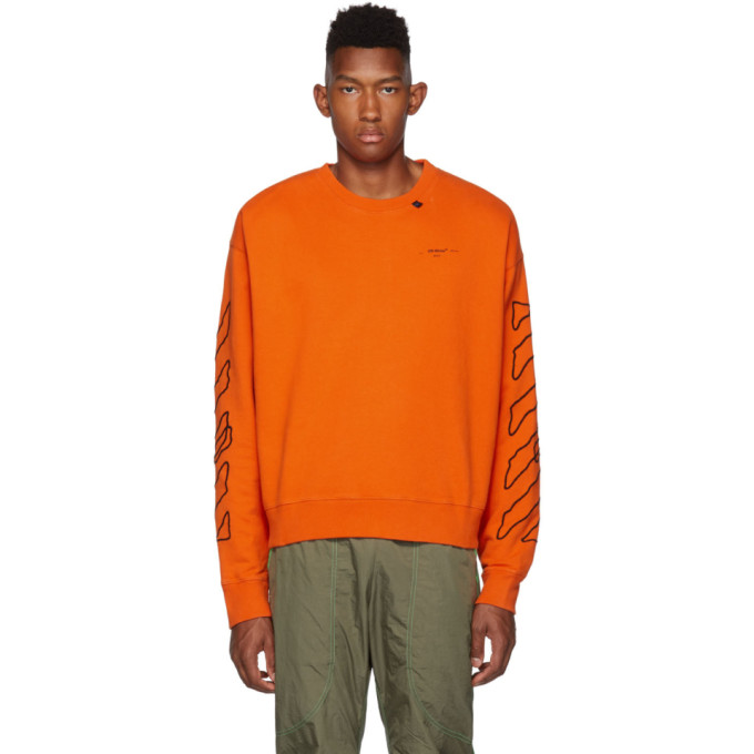 Off-White Orange and Black Abstract Arrows Sweatshirt | The Fashionisto