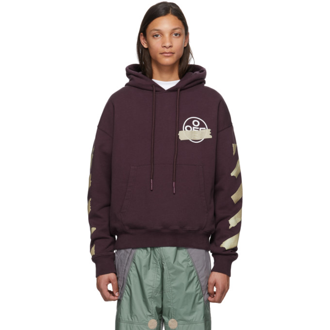 Off-White Purple and Beige Arrows Tape Over Hoodie | The ...