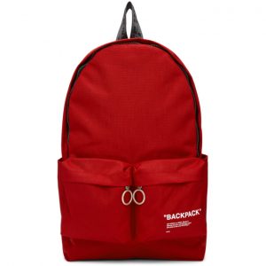 Off-White Red Quote Backpack Off-White Red Quote Backpack