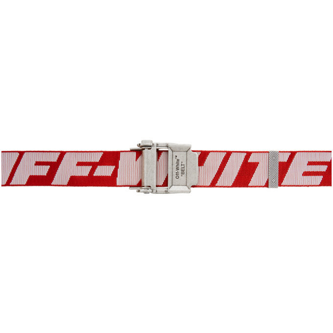 Off-White Red and White 2.0 Industrial Belt | The Fashionisto