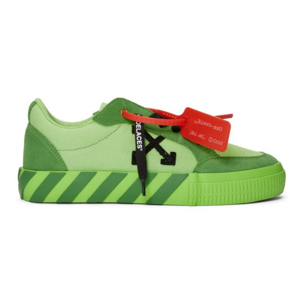 Off-White SSENSE Exclusive Green Low Vulcanized Sneaker | The Fashionisto