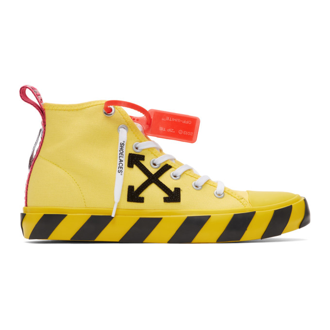 off white sneakers blue and yellow
