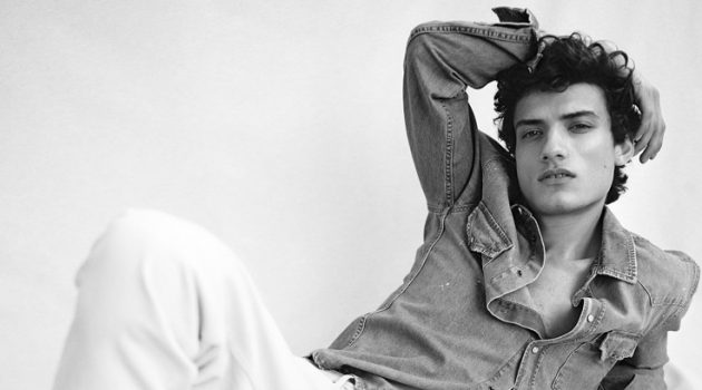 Serge Rocks Essential Denim from Pepe Jeans Doubling down on denim, Serge Rigvava inspires in white jeans by Pepe Jeans.