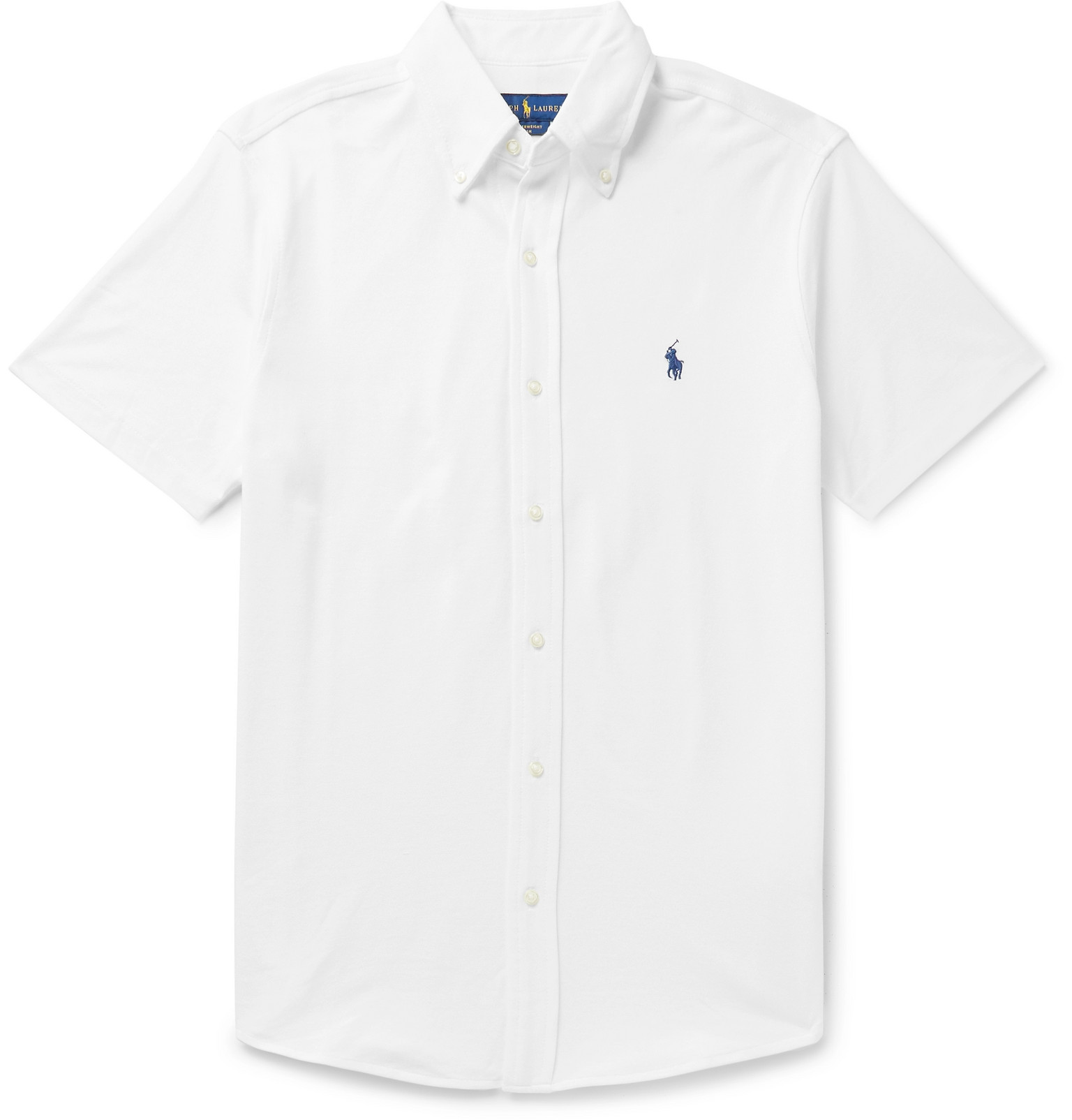 Polo Ralph Lauren ButtonDown Collar CottonPiqué Shirt Men White