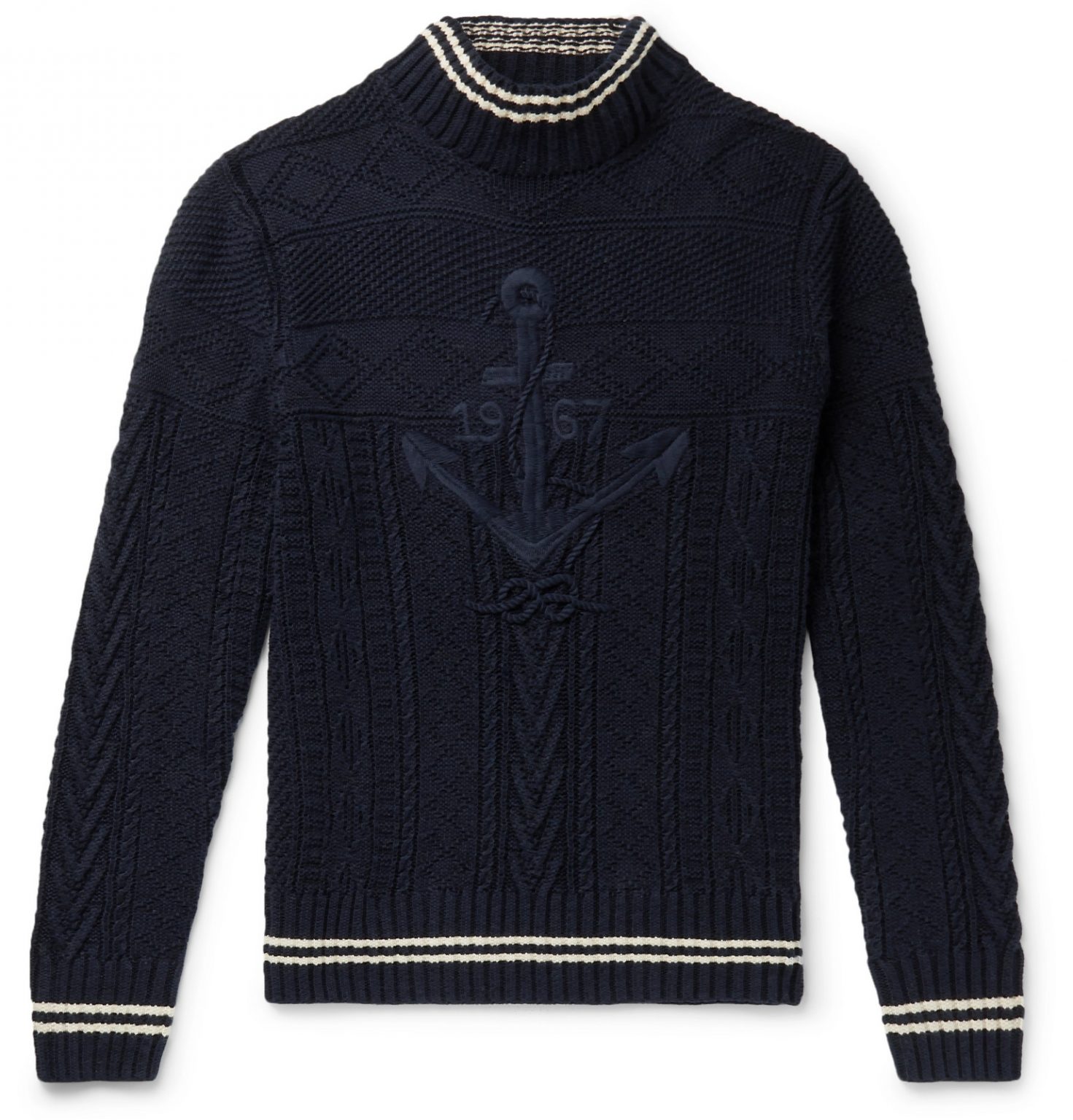 blue and orange polo sweater