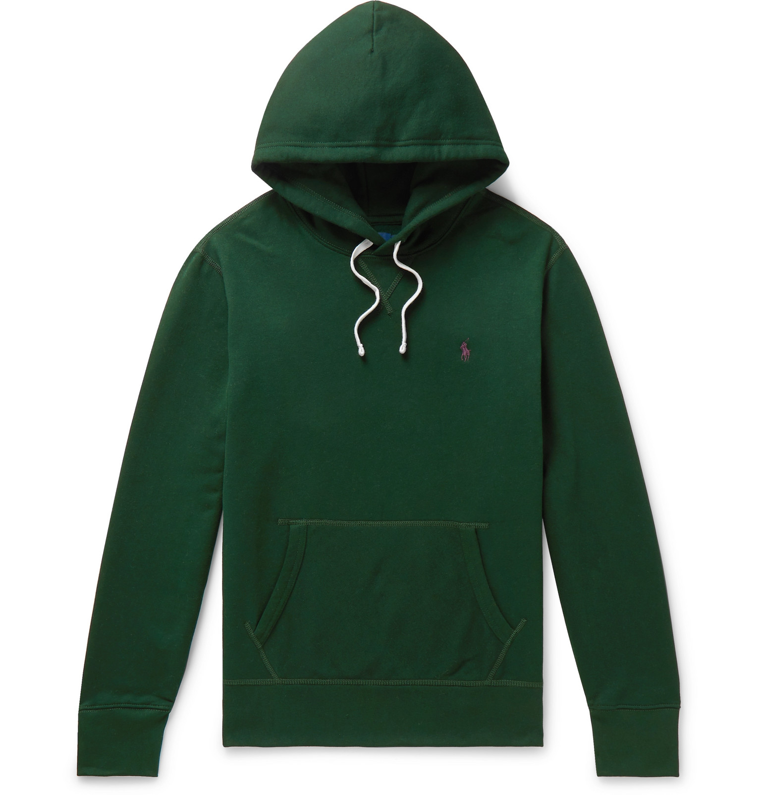 Embroidered Cotton-Blend Jersey Hoodie 
