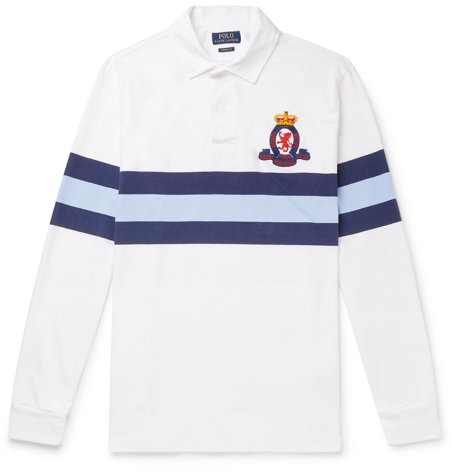 Logo-Embroidered Striped Cotton-Jersey 