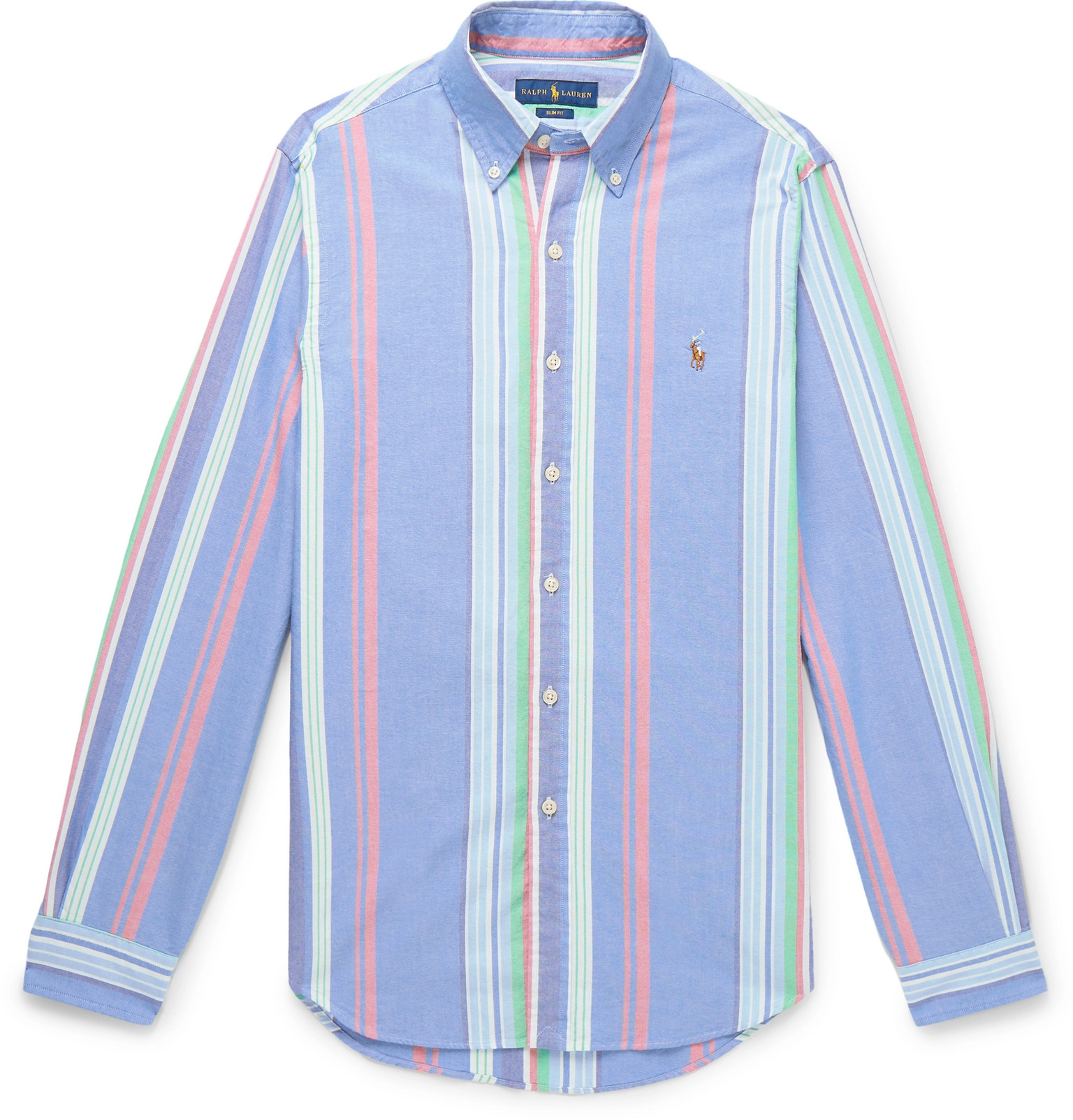 Polo Ralph Lauren - Slim-Fit Button-Down Collar Striped Cotton Shirt ...