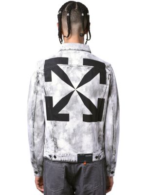 Print Arrows Slim Cotton Denim Jacket Print Arrows Slim Cotton Denim Jacket