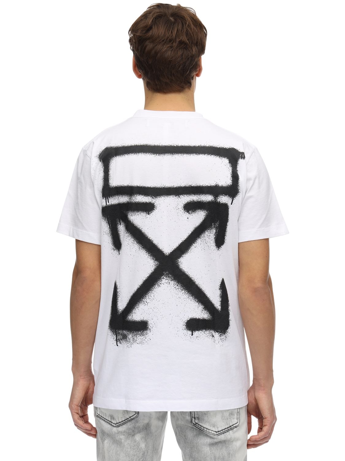 Print Spray Paint Slim Jersey T-shirt | The Fashionisto