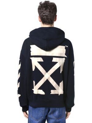 Print Tape Arrows Over Jersey Hoodie Print Tape Arrows Over Jersey Hoodie