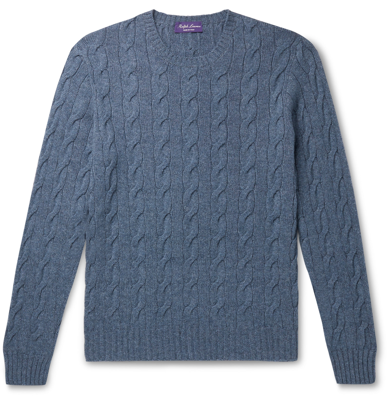 Slim-Fit Cable-Knit Cashmere Sweater 