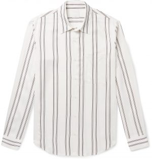Sandro - New Flow Striped Voile Shirt - Men - White Sandro - New Flow Striped Voile Shirt - Men - White