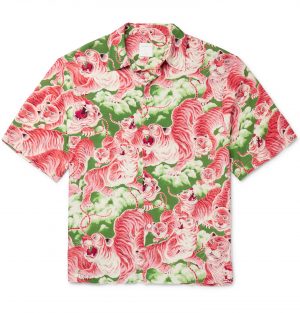 Sandro - Printed Crepe de Chine Shirt - Men - Pink Sandro - Printed Crepe de Chine Shirt - Men - Pink
