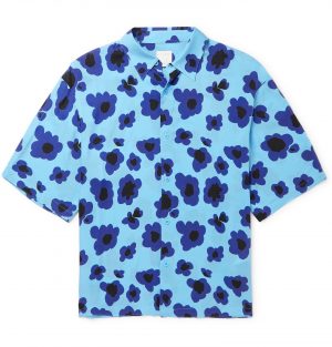 Sandro - Printed Woven Shirt - Men - Blue Sandro - Printed Woven Shirt - Men - Blue