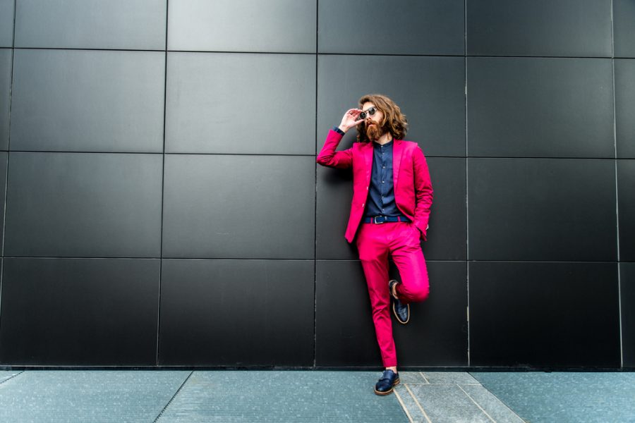 Stylish Man in Colorful Suit