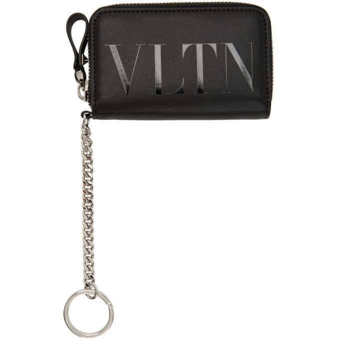 Valentino Black Valentino Garavani Keyring VLTN Card Holder | The