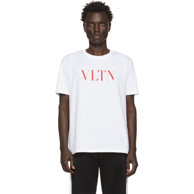 Valentino White and Red VLTN T-Shirt | The Fashionisto