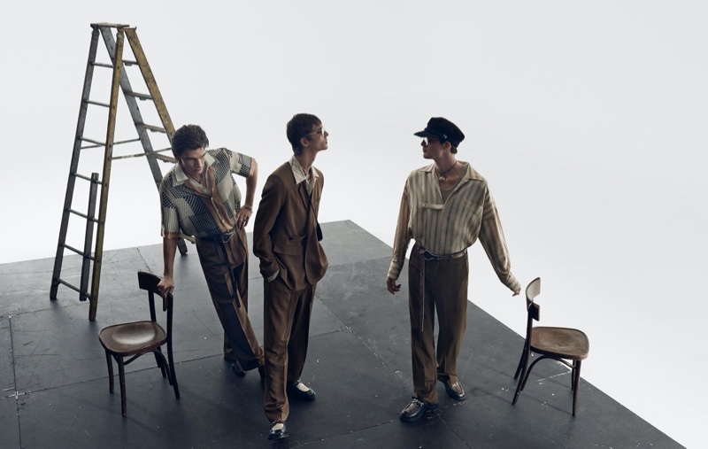 Erik van Gils, Leon Dame, and Rocky Harwood appear in Zara's spring-summer 2020 campaign.