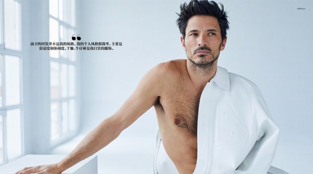 Andres Rocks White Fashions for GQ China