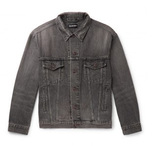 Balenciaga - Logo-Print Organic Denim Jacket - Men - Gray Balenciaga - Logo-Print Organic Denim Jacket - Men - Gray