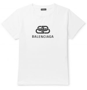 Balenciaga - Slim-Fit Logo-Print Cotton-Jersey T-Shirt - Men - White Balenciaga - Slim-Fit Logo-Print Cotton-Jersey T-Shirt - Men - White