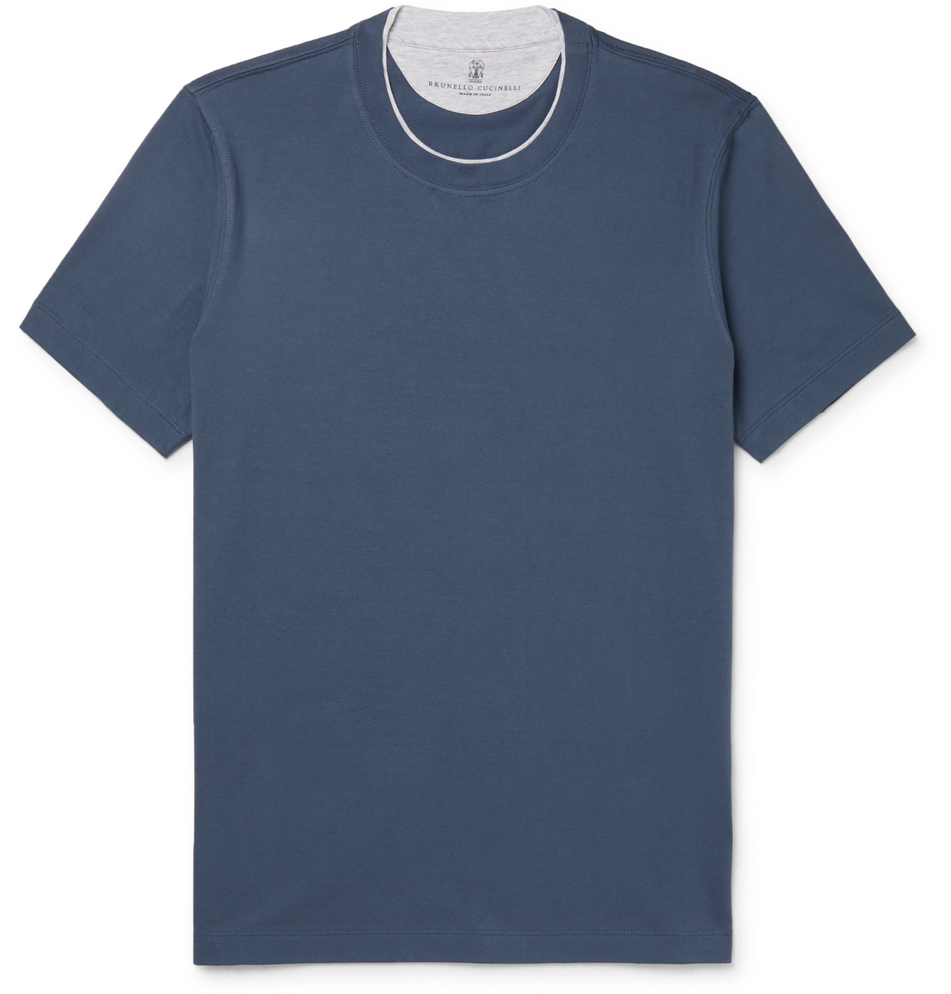 Brunello Cucinelli - Layered Cotton-Jersey T-Shirt - Men - Blue | The ...
