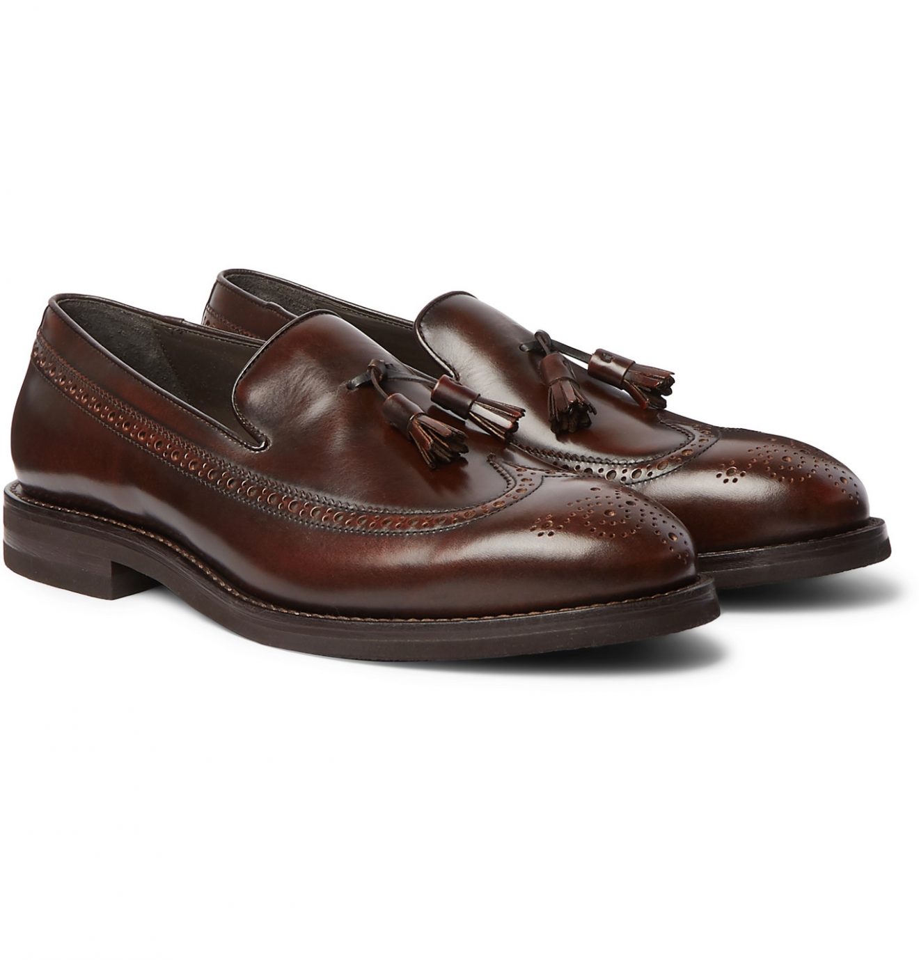 Brunello Cucinelli - Leather Tasselled Loafers - Men - Brown | The ...