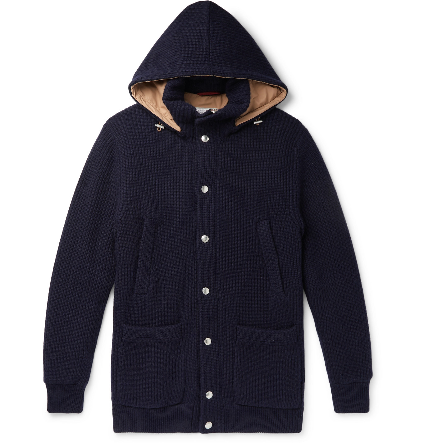 Brunello Cucinelli - Padded Ribbed Cashmere Hooded Cardigan - Men ...