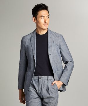 Chambray Traveler Suit Jacket in Indigo Chambray Traveler Suit Jacket in Indigo