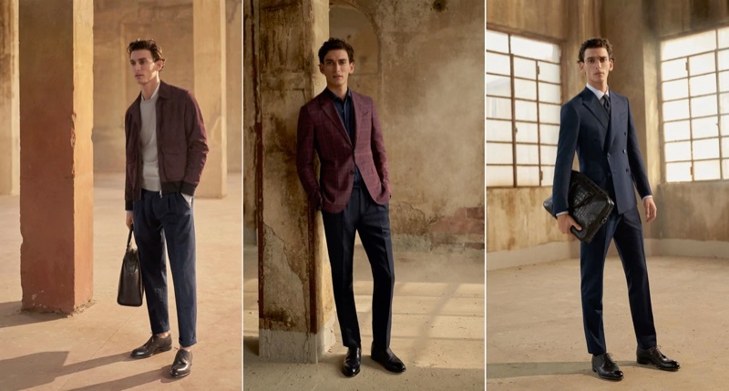 Thibaud Charon models elegant looks from Ermenegildo Zegna Made to Measure.