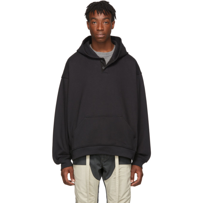 Fear of God Black Everyday Henley Hoodie | The Fashionisto
